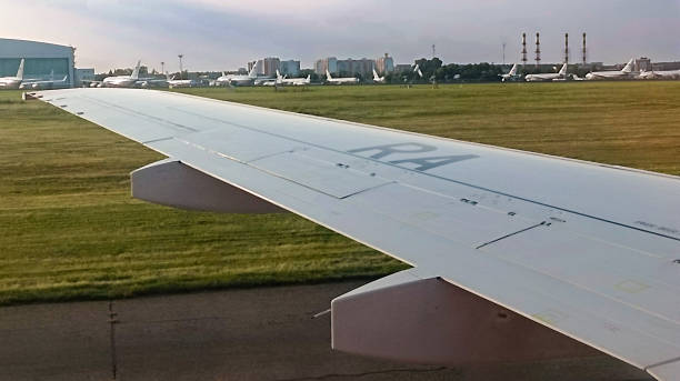 istock The plane begins to accelerate along the runway. 2184383925