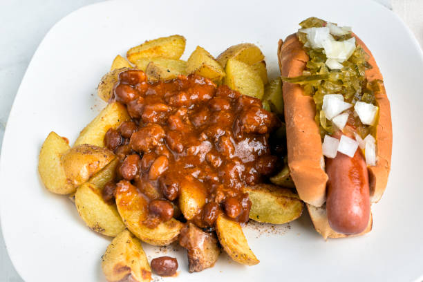 istock hot dog  top with  relish and onions 2184387673