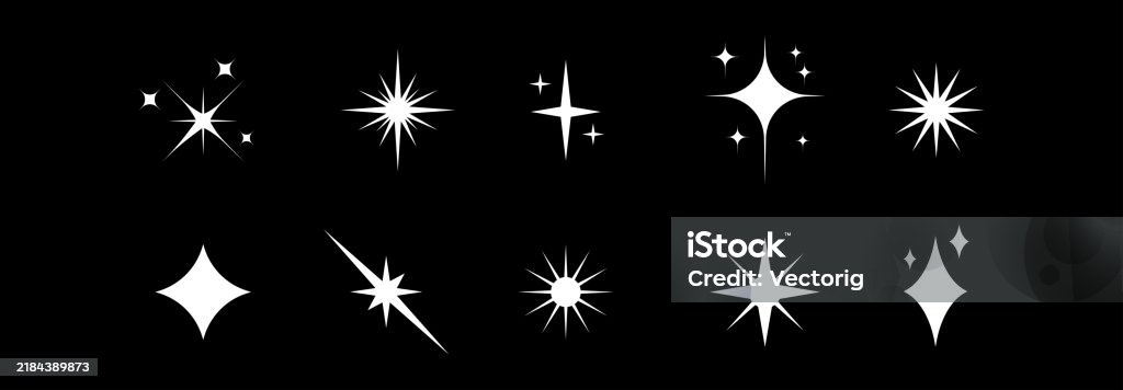 Sparkle Atributes Stylized Sparkle Collection Stock Illustration - Download Image Now ...