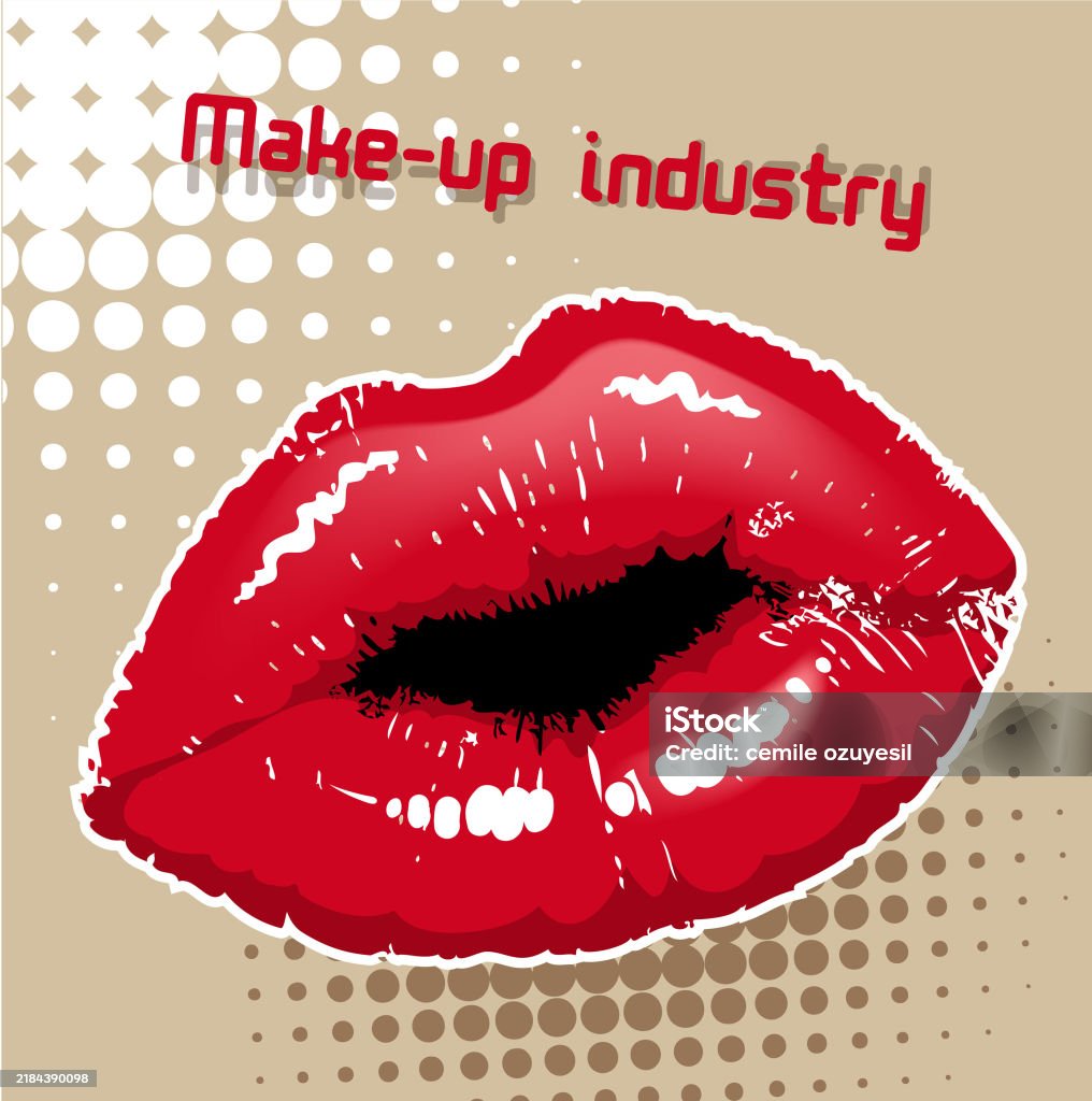 Labelling Lips Human Lips Label Stock Illustration - Download Image Now - Beautician ...