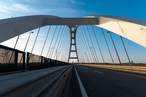 istock Symmetrical view of the Pentele Bridge structure 2184391425