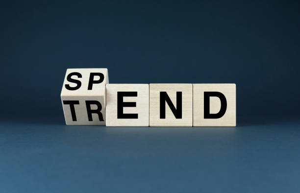 istock Wooden blocks with words Trend and Spend 2184391728