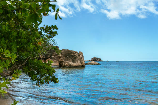 Rocks At The Beach Of Anse Bateau On Praslin Island, Seychelles