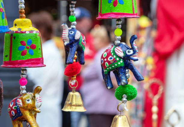 istock Indian festive garland with bells and elephants. 2184394125