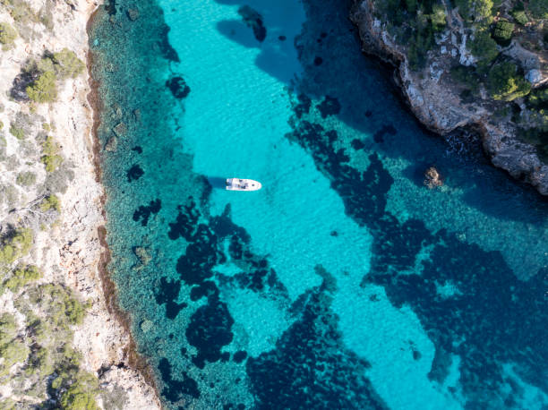 istock Motorboat in Majorca beautiful beach 2184402029