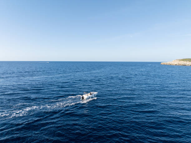 Motorboat in Majorca beautiful beach