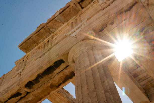 istock Sunlit Ancient Greek Temple Architecture 2184404051