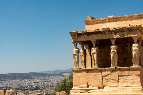 istock Ancient Greek Temple Overlooking Athens Skyline 2184404061