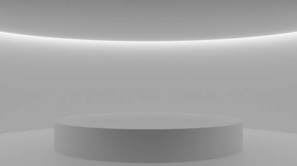istock White circular podium in a minimalist environment 2184408129