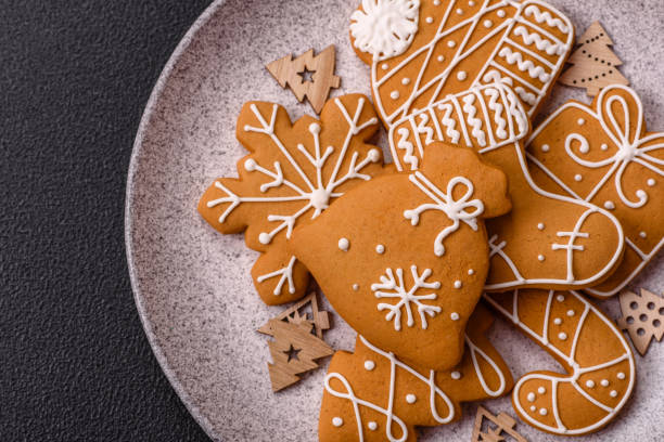 istock Homemade Christmas gingerbread cookies made as sweets 2184408542