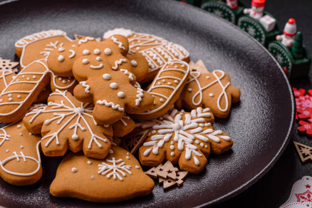 istock Homemade Christmas gingerbread cookies made as sweets 2184408589