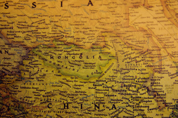 Political world globe showing a close up of the asian continent with countries like india, china, and pakistan