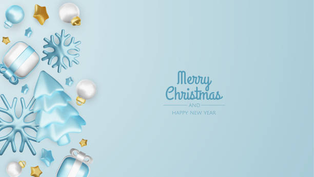 istock Merry christmas greeting card vector poster. Christmas elegant invitation template with xmas balls, xmas tree and snowflakes. Vector illustration holiday season greeting 2184419682