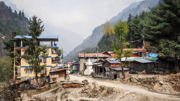 istock The landscape while hiking the Annapurna Circuit in Nepal 2184422144