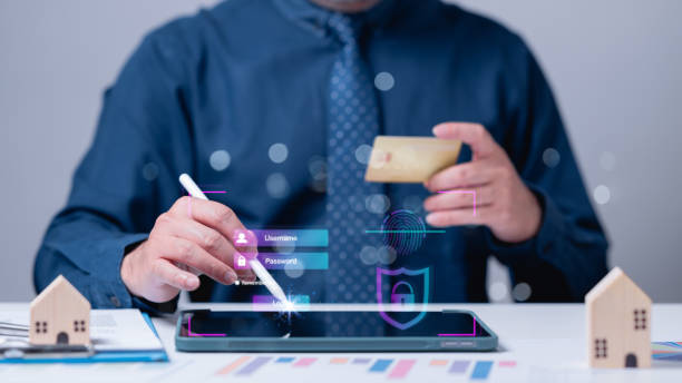 A professional conducts secure online transactions, utilizing advanced technology for password input and authentication, ensuring safety in digital financial dealings while managing business documents un profesional realiza transacciones seguras en línea, utilizando tecnología avanzada para la entrada de contraseñas y la autenticación, lo que garantiza la seguridad en las transacciones financieras digitales mientras administra documentos comerciales