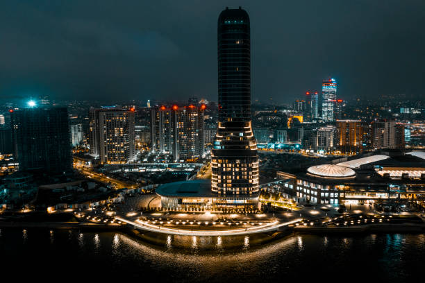 istock Belgrade by night seen from a drone perspective 2184429740