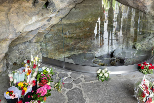 Lourdes is a market town in the Pyrenees and rose to one of the most important sites of pilgrimage in 1858 due the Marian Apparitions to the girl Bernadette.