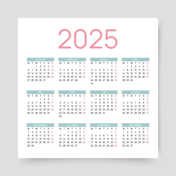istock Calendar for 2025 year. Calender grid of planner. Vector illustration. 2184437120