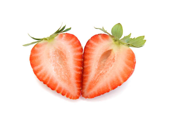 istock Fresh red ripe strawberry isolated on white, macro image 2184447151