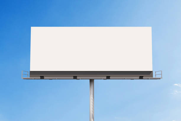 istock Outdoor billboard on blue sky background with white background mock up 2184447325