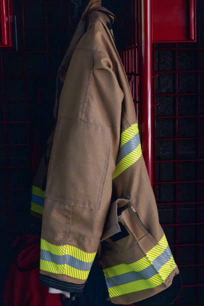 istock A Firefighter's Jacket, Pants, and Helmet Laid on the Floor 2184452607