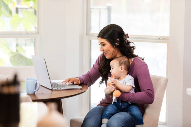 istock Businesswoman telecommutes from her home 2184457327