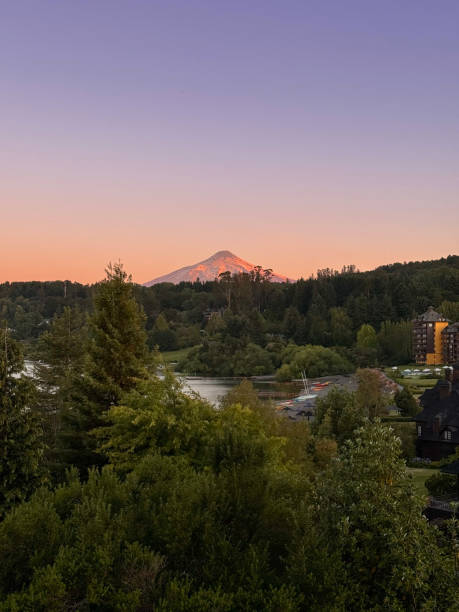istock Villarrica volcano at sunset during summer 2184460142