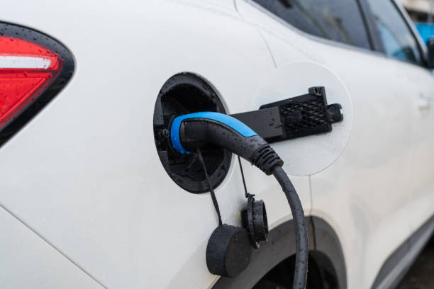 istock Closeup of electrical car plug 2184462530