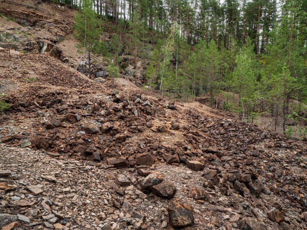 istock Southern Urals, Bashkir State Nature Reserve: rock dumps at abandoned mines for the extraction of chromite ore under Mount Bashart. 2184466468