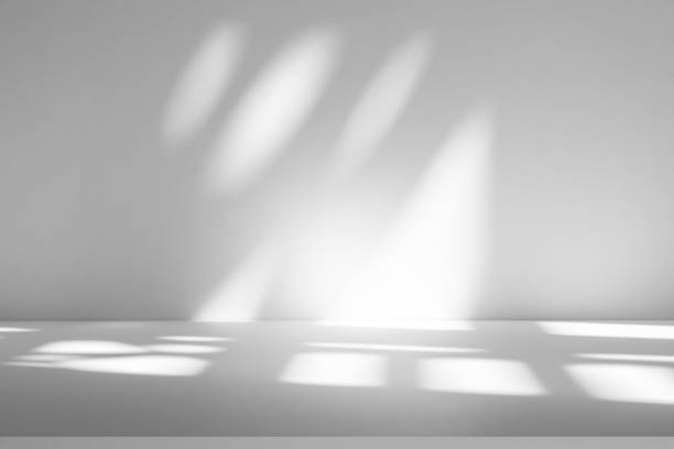 istock Wall interior background, studio and backdrops show products.with shadow from window color white . background for text insertion and presentation product 2184471848