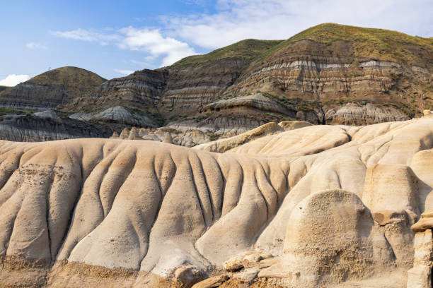 Aerial view of Midland Provincial Park from Royal Tyrrell Museum parking, Alberta.