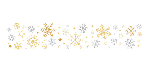 istock Gold snowflakes falling on white background. Glittering glowing snowflakes. Snowflakes decorative elements for Christmas. Snowfall weather. Vector illustration. 2184490018