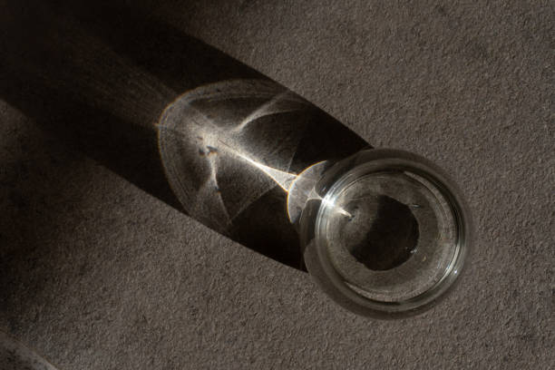 a glass of clean water stands on the table