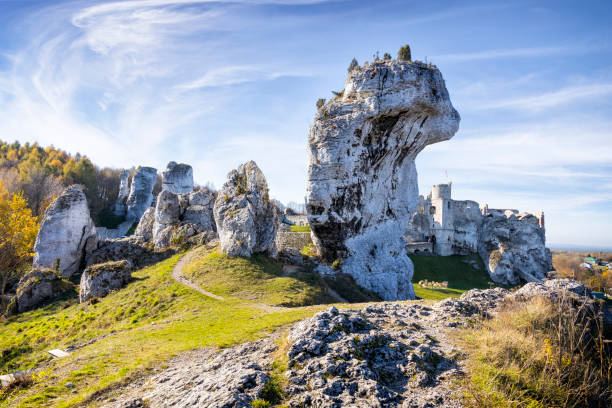 Ogrodzieniec Castle - ruined medieval castle in Podzamcze, near Ogrodzieniec in the semi-mountainous highland region called the Polish Jura, Poland