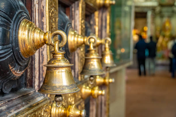 istock Decorative door handles on Hindu temple 2184505652