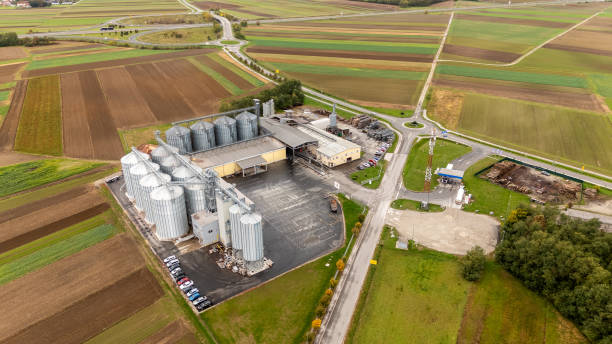 istock Agricultural Silo Complex in Rural Farmland 2184506085