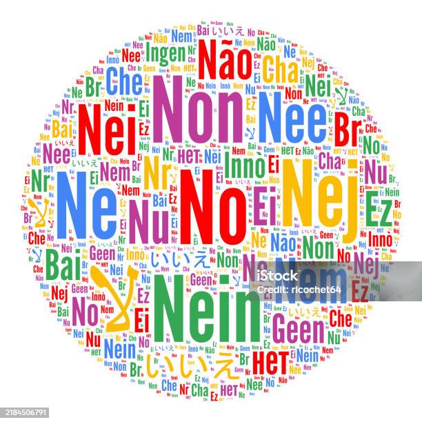 No In Many Languages No Word Cloud In Different Languages Stock Illustration - Download ...