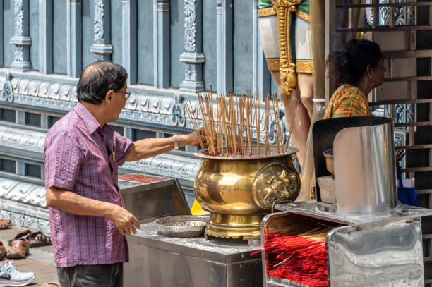 Batu cave, famous ancient hinduism temple in a sunny day in Kuala Lumpur, Malaysia