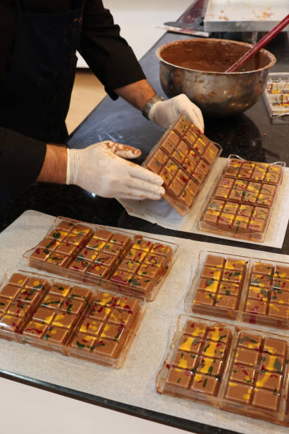 istock Chef prepares Dubai chocolate in his kitchen 2184511084