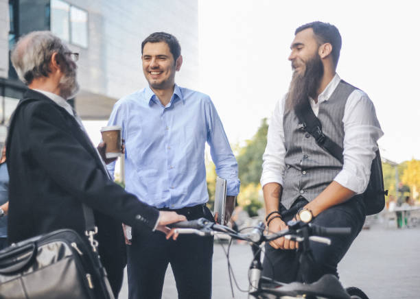 istock Businesspeople Talking Outdoors 2184512883