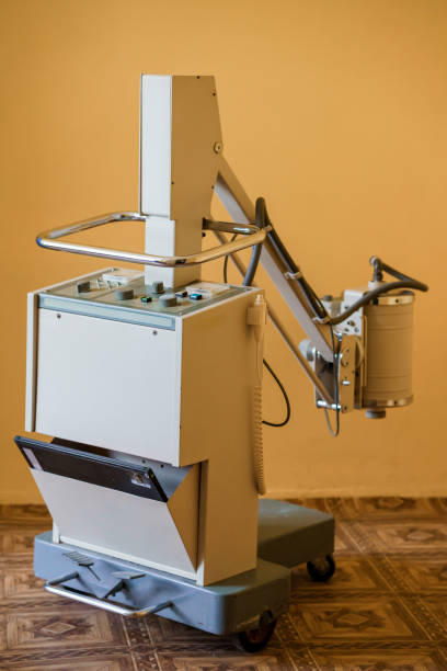 Vintage Portable X-ray Machine in a Retro Setting.