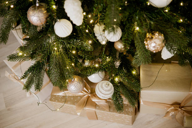 istock Eggs on the Christmas tree close-up. Christmas tree decorations. Concept for celebrating New Year and Christmas 2184532508