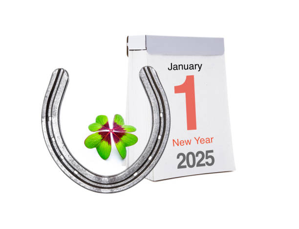 Calendar page New Year 2025 on a white background