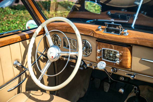 interior details of the mercedes-benz 300 sl gullwing at the ockhuisen gallery in eemnes the netherlands