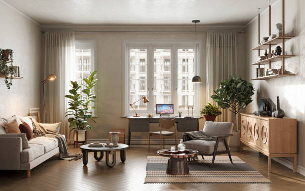 istock Digitally Generated Warm and Cozy Home Office Interior 2184547468