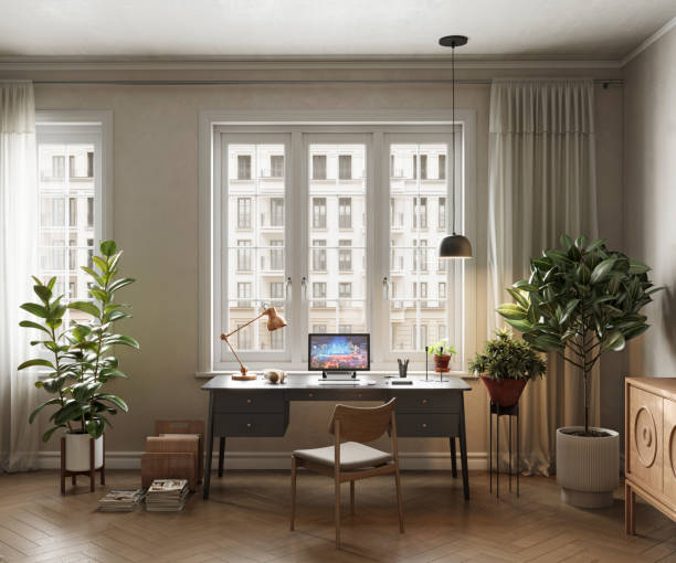 Digitally Generated Stylish Living Room Interior