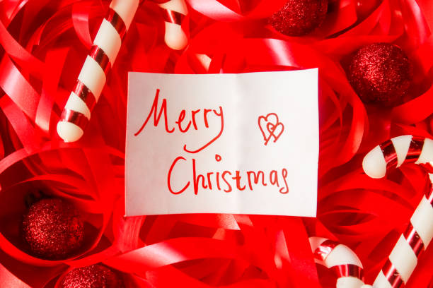 handwritten MERRY CHRISTMAS greeting card