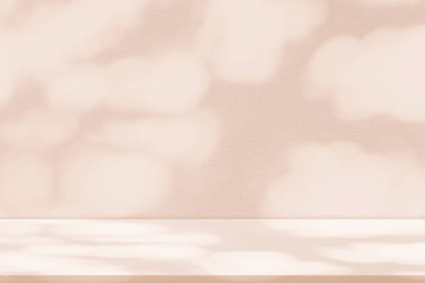 istock Background Beige Wall Studio Room with Light,Shadow on Podium Display for Easter product present,Autumn Backdrop sunlight on floor texture,Interior Kitchen with blur bokeh for Spring,Summer banner 2184551128