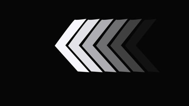 White glowing left arrows. abstract arrow loading icon illustration background 4k