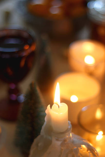 istock Holiday Decorations, Snacks, Drinks And Candles 2184553161